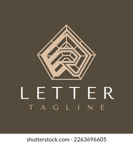 Interior roof letter R logo design template.