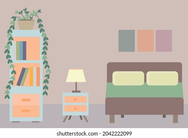 interior of the room. bedroom. vector