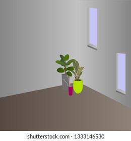 interior room in dark colors
