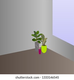 interior room in dark colors