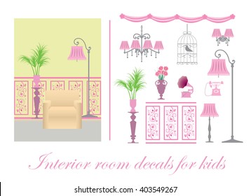Interior room decals for kids
