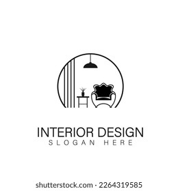 Interior room, furniture gallery logo design