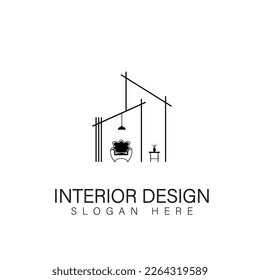 Interior room, furniture gallery logo design