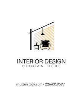 Interior room, furniture gallery logo design