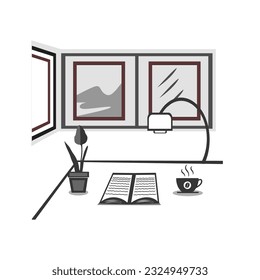 Interior room, furniture gallery logo design. vectors. room for study