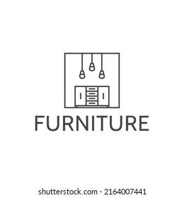 Interior Room Gallery Furniture Logo Design Stock Vector (Royalty Free ...