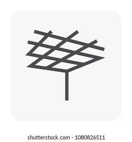 Interior room, home, office, showroom or building. Include grid line of ceiling frame at high to suspended or install board, gypsum panel, plasterboard or drywall for vector icon, logo design element.