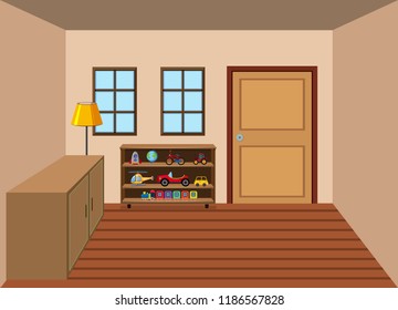 Interior of room in the house illustration