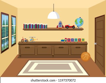Interior room in the house illustration