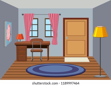 Interior de una ilustración de habitación