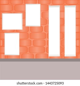 interior room with a light brick wall
