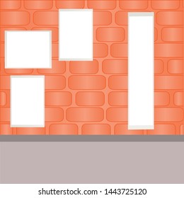 interior room with a light brick wall