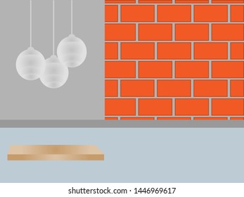 interior room with a light brick wall