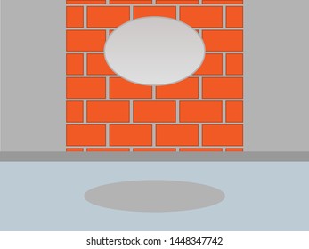 interior room with a light brick wall