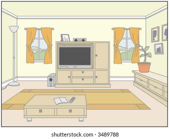 An interior room scene