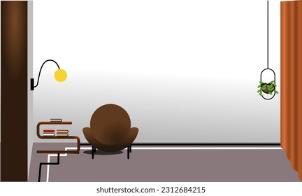 Interior room vector design. Waiting room interior design. Abstract background with interior design for product placement, media promotion, template photo etc.