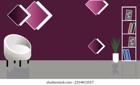Interior room vector design. Waiting room interior design. Abstract background with interior design for product placement, media promotion, template photo etc.