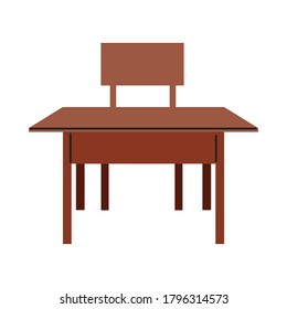 Interior of school class room with desk vector illustration design