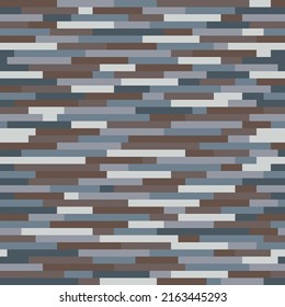 Interior from seamless stripes of tiles. Vector pattern of oblong stripes laid in layers to decorate the room.