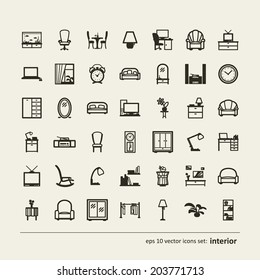 Interior. Set of abstract pictures. A vector.