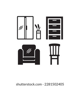 interior set icon , furniture set icon