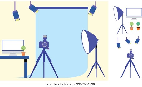 Interior set, photographic studio, working area