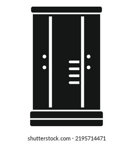 Icono interior de cabina de ducha simple vector. Vidrio de puerta. Caos doméstico