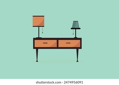 Interior side table wonderful vector illustration for use.