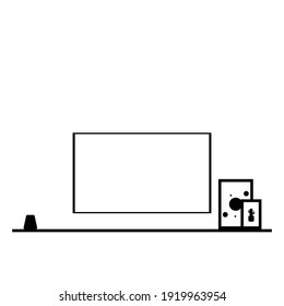 icono de vector de silueta interior minimalista