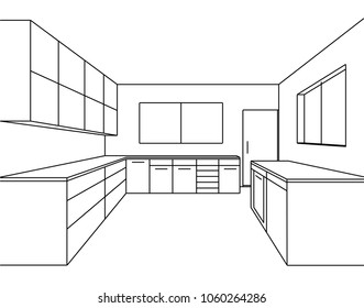 237,051 Outline kitchen Images, Stock Photos & Vectors | Shutterstock