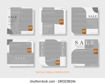 Sistema de medios sociales del interior conjunto de plantillas de anuncios Premium Vector
