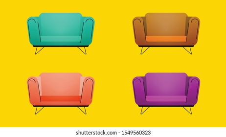 interior sofa four design colors