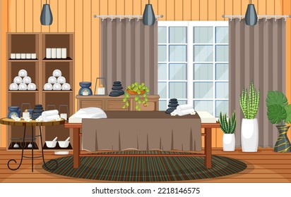 Interior Spa Room Scene illustration