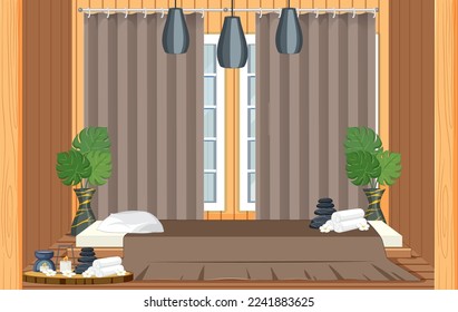 Interior Spa Room Scene illustration