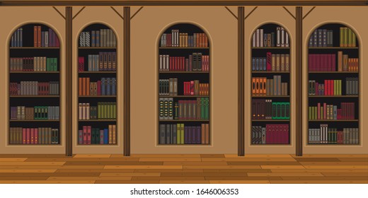 interior of a spacious library or living room