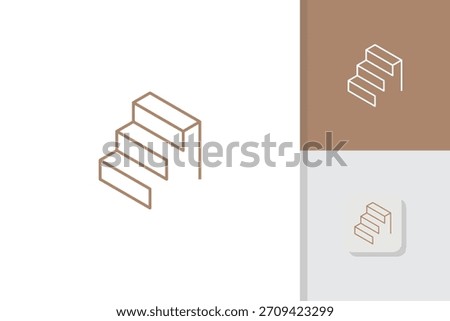 interior stair logo design illustration vector template
