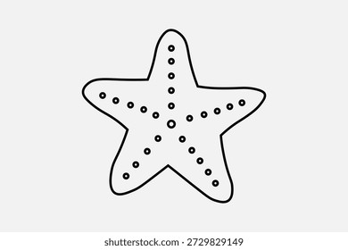 The interior of the starfish is decorated with small circles or dots following the shape of each arm to represent its texture.