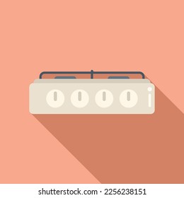 Interior stove icon flat vector. Food flame. Portable burner