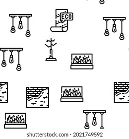 Diseño de estilo interior Vector Patrón transparente Ilustración de línea delgada