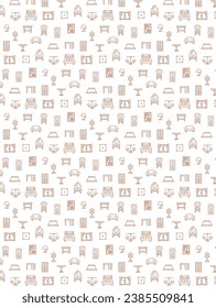 Interior supplies wallpaper pattern illustration