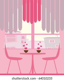 interior of sweet cafe in glamour style