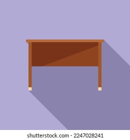 Interior table icon flat vector. Wood desk. Leg object