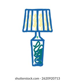 interior table lamp doodle icon sketch vector. interior table lamp sign. isolated symbol illustration