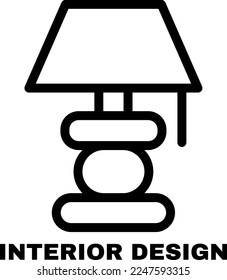 Interior table lamp vector design