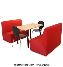Interior table for six. Illustration contains gradient mesh.