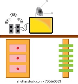 interior TELEVISION & TABLE DECORATION