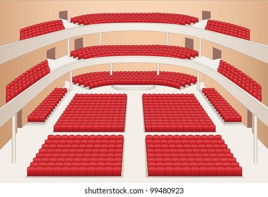 interior of theater hall color plan vector