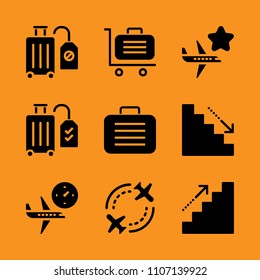 interior, transport, inside and white icon set. Vector illustration for web and design.