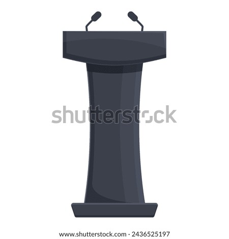 Interior tribune icon cartoon vector. Speaker orator speech. Business interview