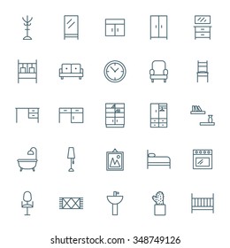 Interior vector icons set